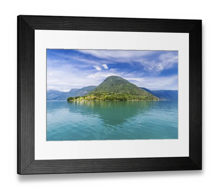 Framed Print : View on Ornes, famous for Urnes Stave Church