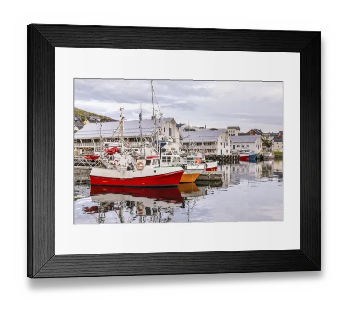 Framed Print : Port of Honningsvag in Finnmark Norway