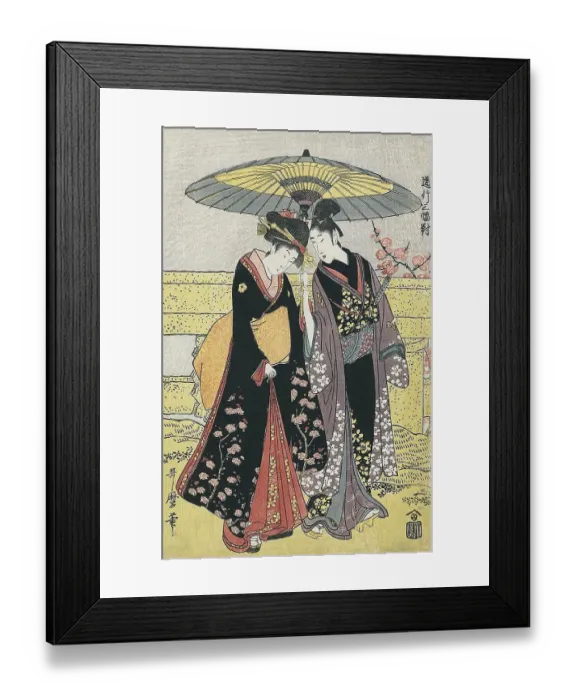Framed Print : Suzuki Harunobu (鈴木 春信4)