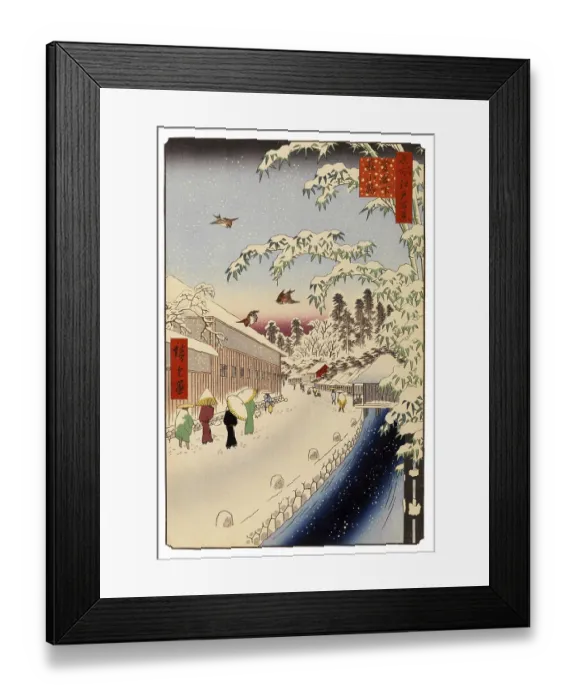 Framed Print : Hiroshige's One Hundred Famous Views of Edo (名所江戸百景)