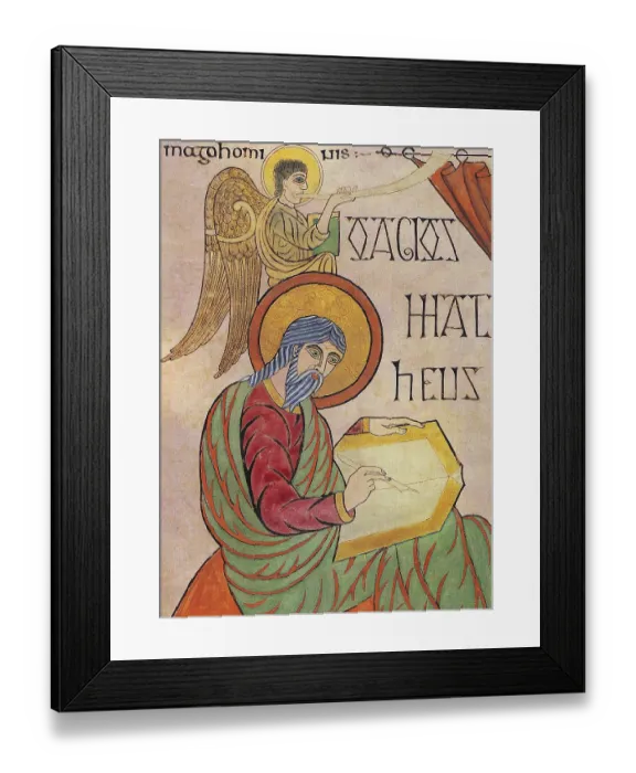 Framed Print : The Lindisfarne Gospels is an illuminated manuscript gospel book produced around the year 700 CE in a monastery