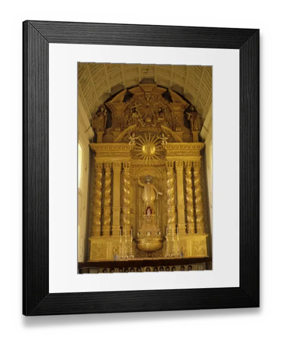 Framed Print : Golden work, basilica of bom jesus church