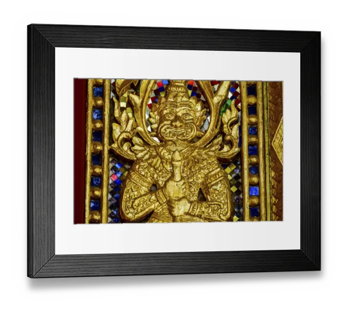 Framed Print : Golden statue in thai temple, digital photo picture as a background Framed Print : Golden statue in thai temple, digital photo picture as a background