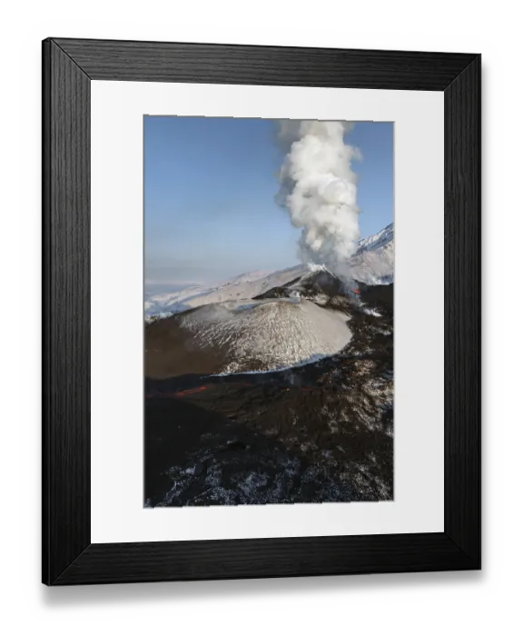 Framed Print : Beautiful nature of Kamchatka: eruption Tolbachik Volcano (view from helicopter)