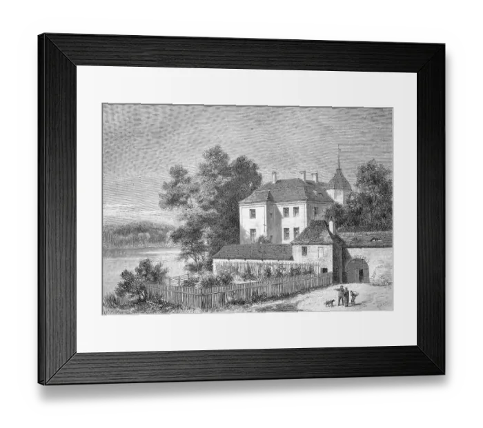 Framed Print : Hunting Lodge Grunewald in Berlin in 1870