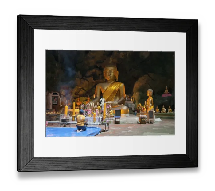 Framed Print : Tham Khao Luang is a large cave consisting of three linked chambers