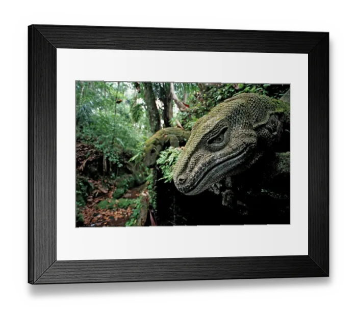 Framed Print : Stone dragon in the Hindu temple Monkey Forest