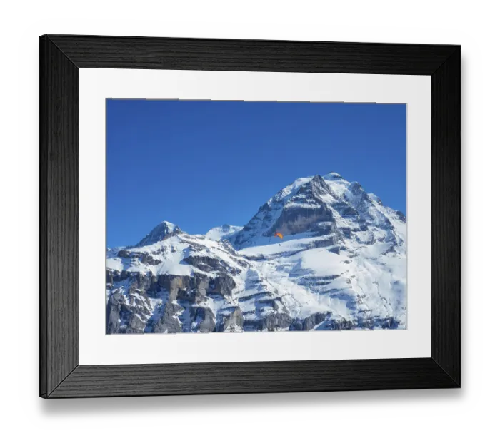 Framed Print : Situation on a beautiful winter day in Muerren