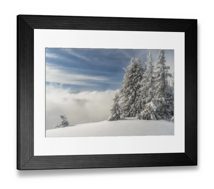 Framed Print : View from Mountain Wannenkopf near Nagelfluhkette in winter above the clouds Framed Print : View from Mountain Wannenkopf near Nagelfluhkette in winter above the clouds