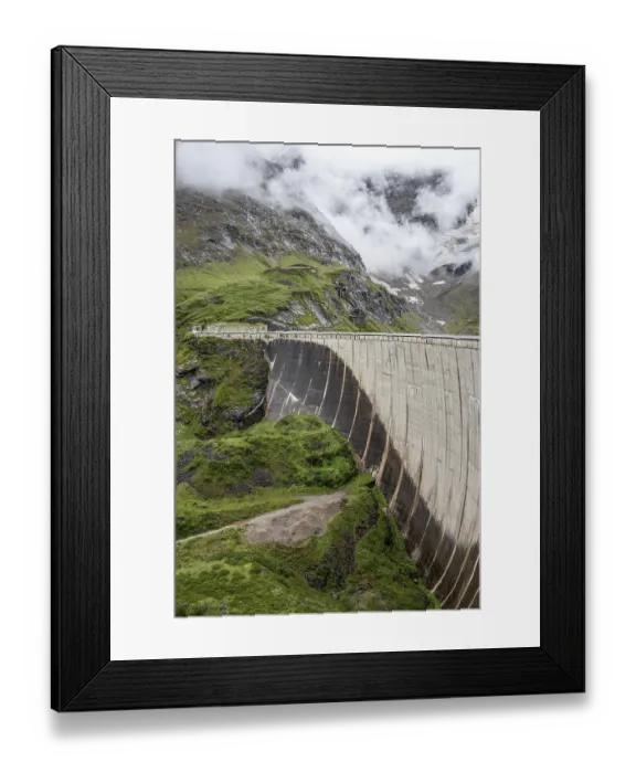 Framed Print : Impressing dam wall from the Mooserboden reservoir near Kaprung Framed Print : Impressing dam wall from the Mooserboden reservoir near Kaprung