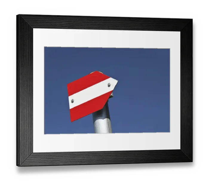 Framed Print : Marking on the Schafberg in red-white-red Framed Print : Marking on the Schafberg in red-white-red