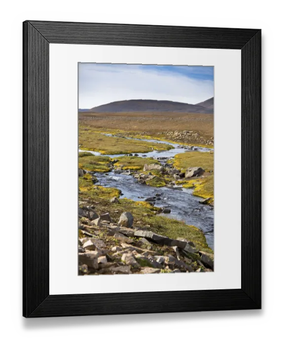 Framed Print : Summer Iceland Landscape with River Framed Print : Summer Iceland Landscape with River