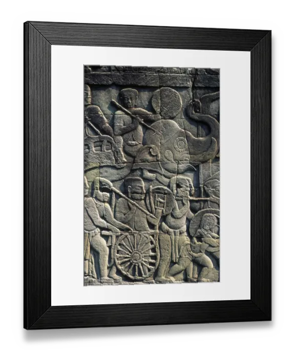 Framed Print : The Bayon was originally the official state temple of the Mahayana Buddhist King Jayavarman VII