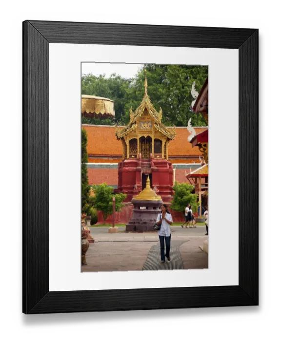 Framed Print : Wat Phra That Haripunchai was founded in 1044 by King Athitayarat of Haripunchai on the site of Queen Chamathewi's