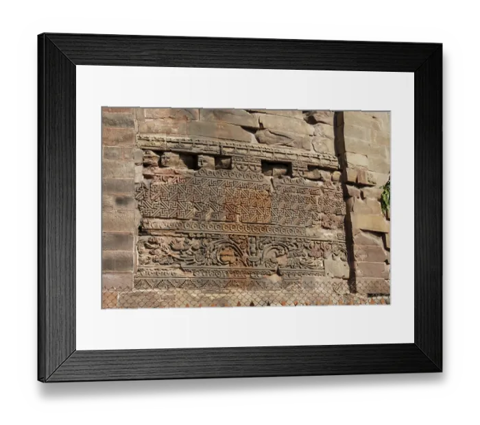 Framed Print : Carving on stupa at Sarnath, Varanasi