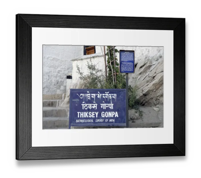 Framed Print : Sign board at Thikse gompa, Leh Framed Print : Sign board at Thikse gompa, Leh
