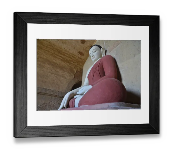 Framed Print : Buddhism, seated Buddha figure in the pagoda of Htilominlo Temple from the 13th Century