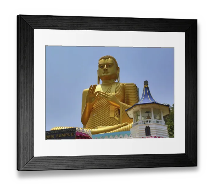 Framed Print : Buddha on Dambula golden temple in Sri lanka