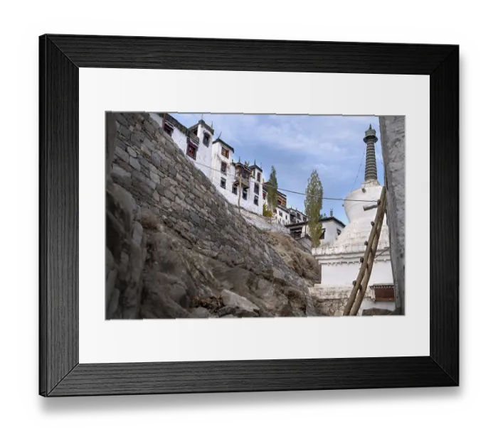 Framed Print : The old Thiksay monastery in Theksey small village
