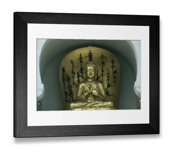 Framed Print : Golden statue of lord Buddha in pagoda