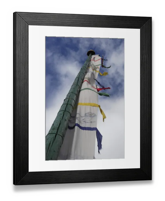 Framed Print : Prayer Flag in Bhutan against the sky