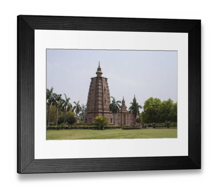 Framed Print : Sarnath, India, April 8, 2011: Historical buildings at Buddhist pilgrimage site