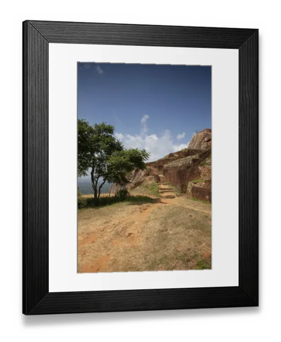 Framed Print : Ruins on top of Sigiriya Lion's rock palace and fortress