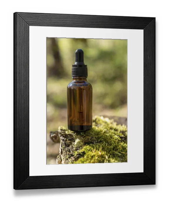 Framed Print : Cosmetic skincare routine pipette bottle with Retinol
