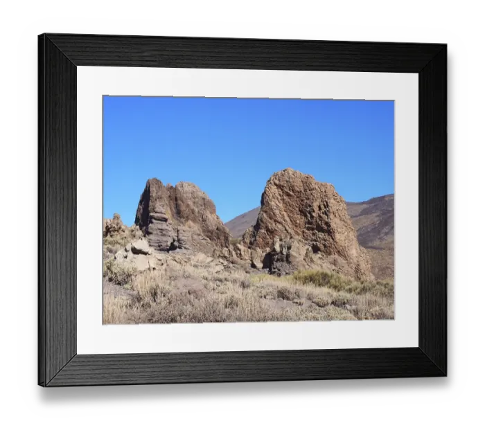 Framed Print : Volcano and rock formations in teide national park in tenerife