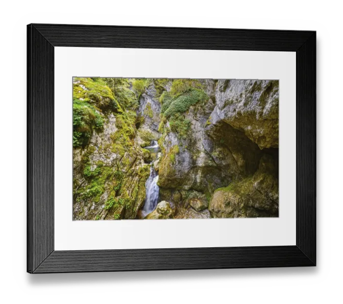 Framed Print : Mountain river in the Trigrad Gorge