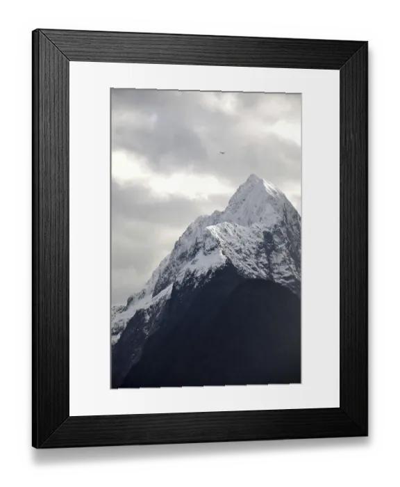Framed Print : Tourist flight above Mitre Peak