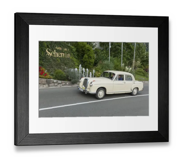 Framed Print : Side view of the Mercedes Benz 219 Ponton with start number 44