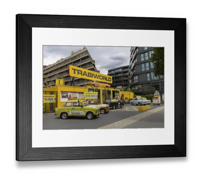 Framed Print : Berlin, Germany - July 24, 2023: Classic Trabant cars at museum Trabiworld in Berlin in Germany Europe