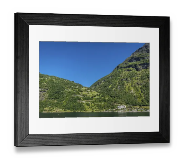 Framed Print : The landscape at the Geirangerfjord in summertime in Norway is beautiful