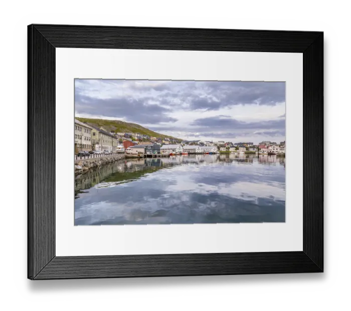 Framed Print : Port of Honningsvag in Finnmark Norway