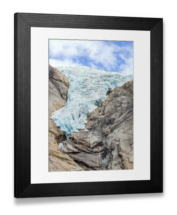 Framed Print : Melting Briksdal glacier in Norway Framed Print : Melting Briksdal glacier in Norway