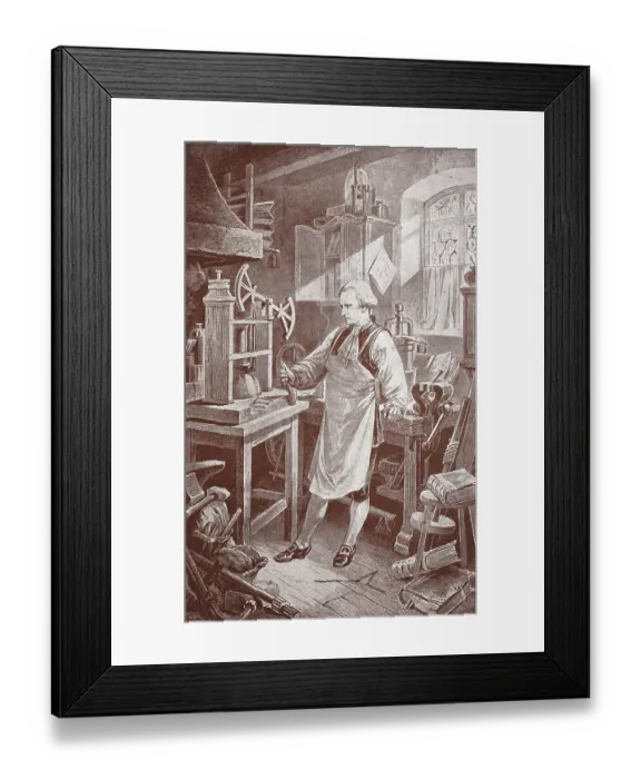 Framed Print : James Watt perfects Newcomen's machine Framed Print : James Watt perfects Newcomen's machine