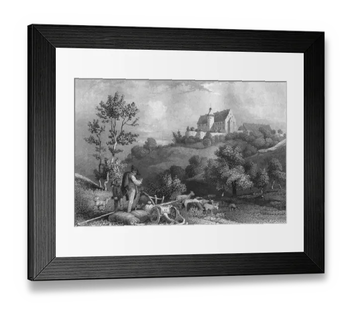 Framed Print : Bettenburg, Renaissance mountain castle in the district of Hassberge in the Middle Ages
