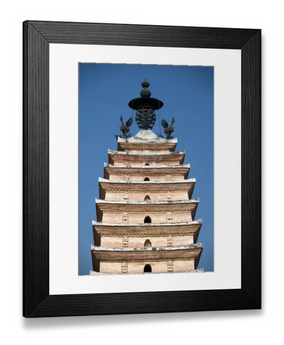 Framed Print : The Bai-style Xisi Ta or West Pagoda dates originally from the Tang Dynasty (618 - 907)