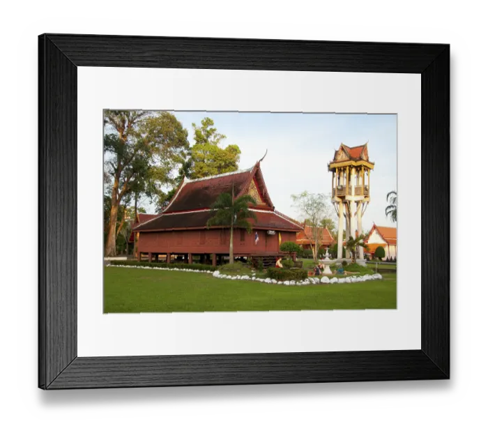 Framed Print : Wat Plai Klong, also known as Wat Buppharam