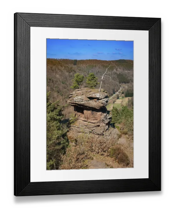 Framed Print : Round hat, mushroom-shaped rock in the Palatinate Forest