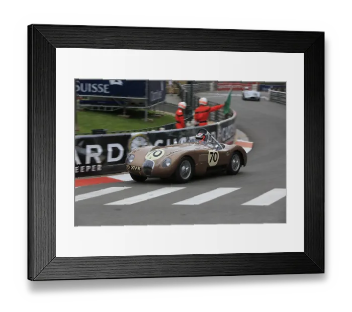 Framed Print : Jaguar C Type XKC, driver Alex Buncombe Framed Print : Jaguar C Type XKC, driver Alex Buncombe