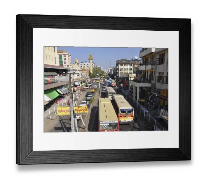 Framed Print : Street scene in yangon, burma Framed Print : Street scene in yangon, burma