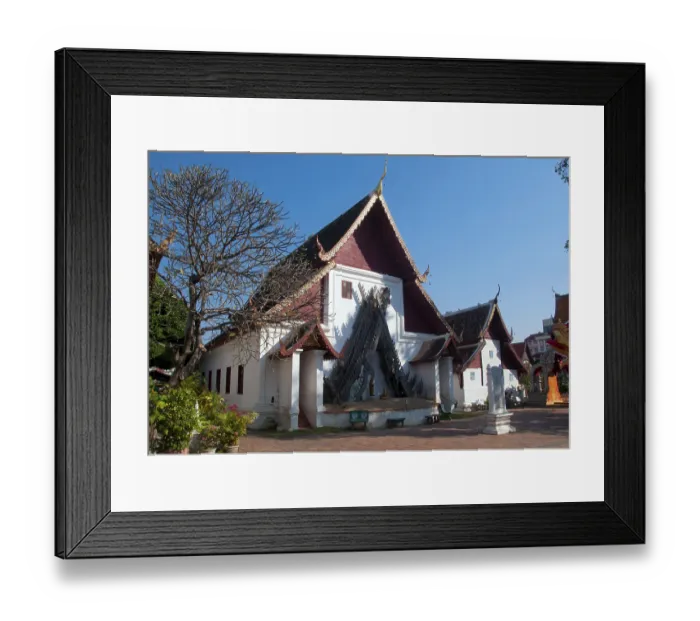 Framed Print : Wat Buppharam was originally constructed in 1497