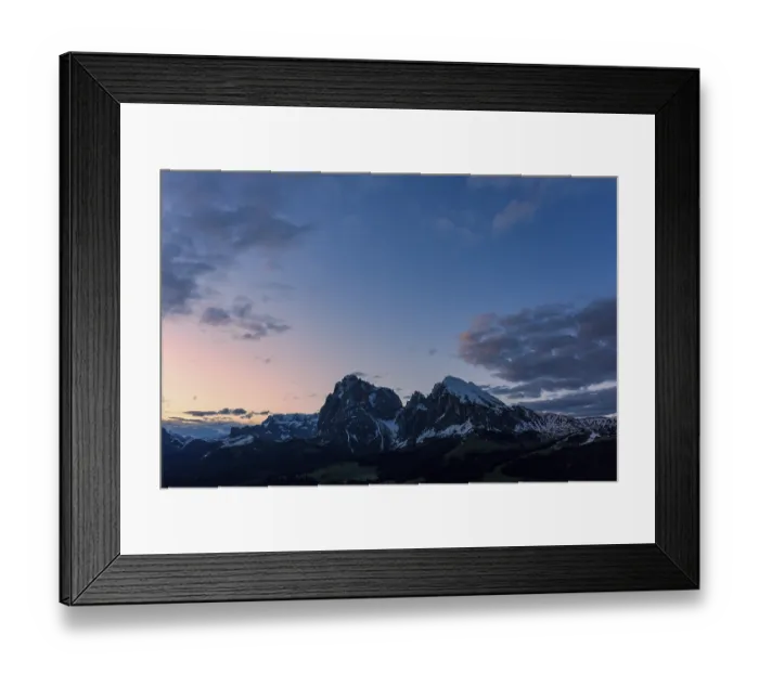 Framed Print : Panoramic view from the Seiser Alm to the Dolomites in Italy