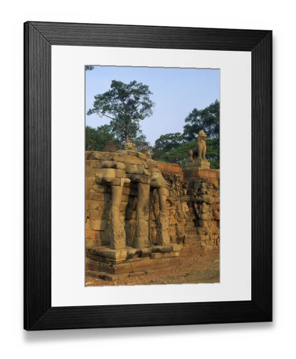 Framed Print : The Terrace of the Elephants was used by King Jayavarman VII to review his victorious army Framed Print : The Terrace of the Elephants was used by King Jayavarman VII to review his victorious army