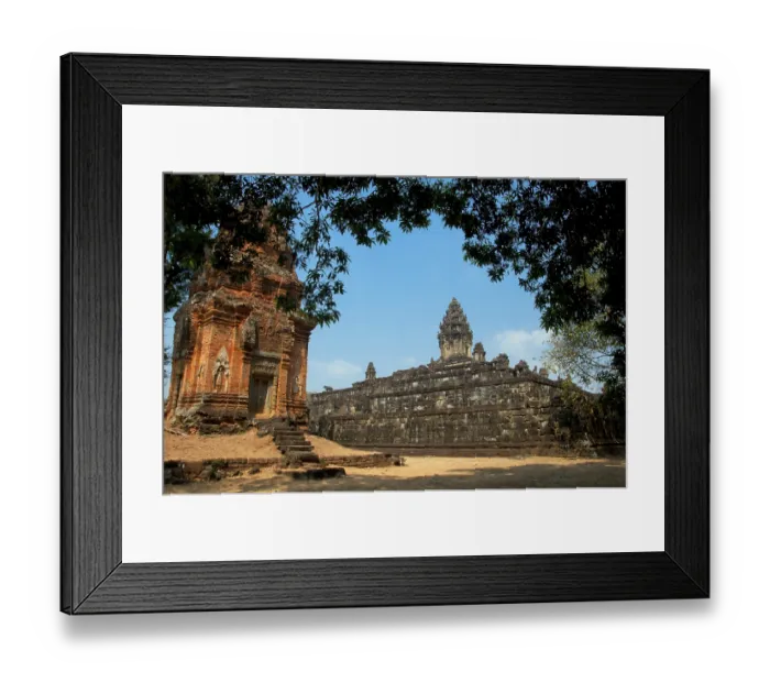 Framed Print : The Bakong is a late 9th century Hindu temple dedicated to the god Shiva