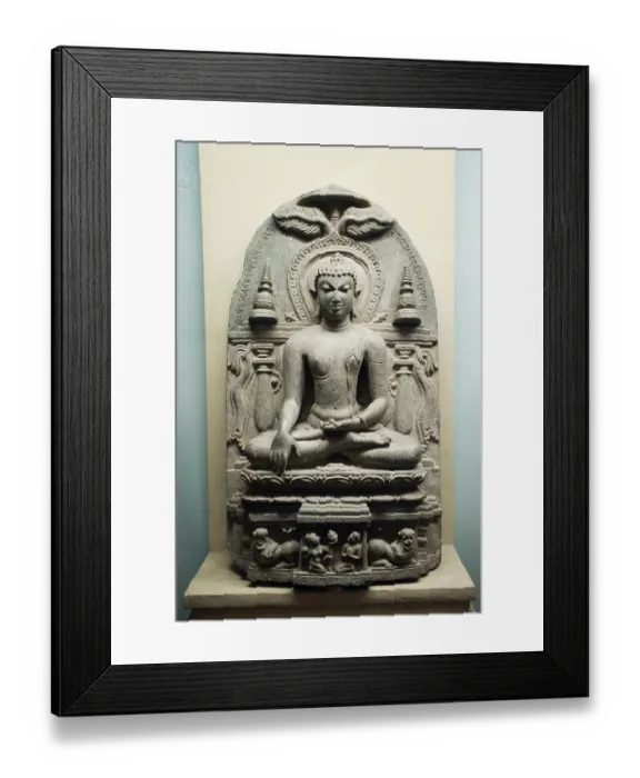 Framed Print : Buddha sakyamuni in the vadodara museum Gujarat India Asia