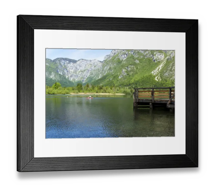 Framed Print : Colorful panorama of the Bohinj Lake at Ukanc