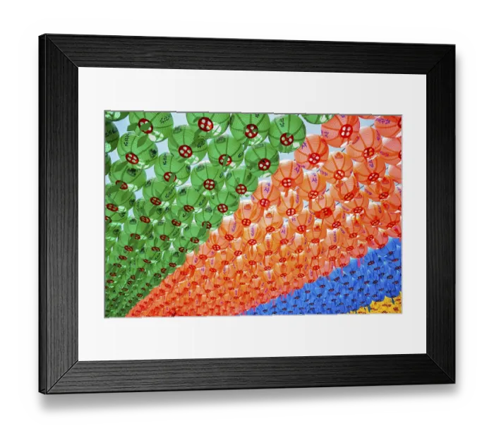 Framed Print : Colorful lanterns at Cheonggye temple in Uiwang